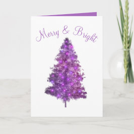 Cartes Pour Fêtes Annuelles Sapin de Noël Violet Joyeux et Lumineux