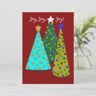 Cartes Pour Fêtes Annuelles Sapins de Noël Fantaisistes Aspect Felt Faux