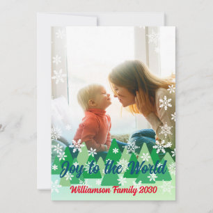 Cartes Pour Fêtes Annuelles Sapins de Noël Flocons de neige Joie au Monde