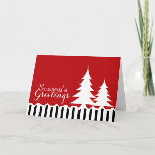 Cartes Pour Fêtes Annuelles Sapins de Noël Rouge Festif