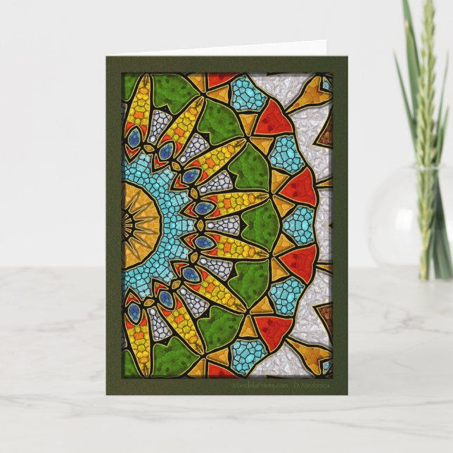 Cartes Pour Fêtes Annuelles Sapphire numérique Mandala (Devant)