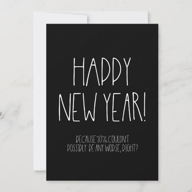 Cartes Pour Fêtes Annuelles Sarcastique Bonne Année 2026 Drôle (Devant)