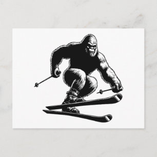 Cartes Pour Fêtes Annuelles Sasquatch Skiing