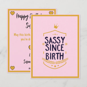 Cartes Pour Fêtes Annuelles Sassy Depuis La Naissance Humoristique Attitude Dr