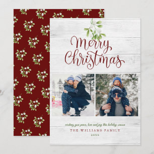Cartes Pour Fêtes Annuelles Saule rustique gui Joyeux Noël 2 Photo