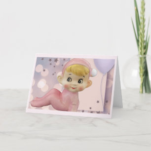 Cartes Pour Fêtes Annuelles Saupoudrer de Pixie Magic Retro Elf rose