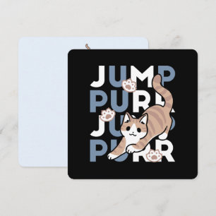 Cartes Pour Fêtes Annuelles Sauter Purr Jump : Conception de chat joueuse avec