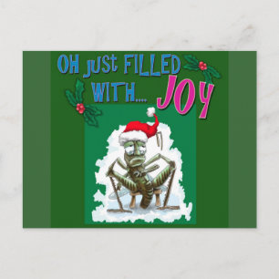 Cartes Pour Fêtes Annuelles Sauterelle grincheuse avec le casquette de Noël