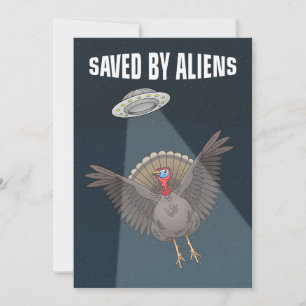 Cartes Pour Fêtes Annuelles Sauvé par des extraterrestres à Thanksgiving