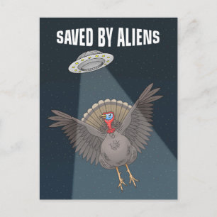 Cartes Pour Fêtes Annuelles Sauvé par des extraterrestres à Thanksgiving