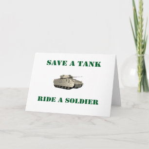 Cartes Pour Fêtes Annuelles Sauvez un tour de réservoir un soldat 4