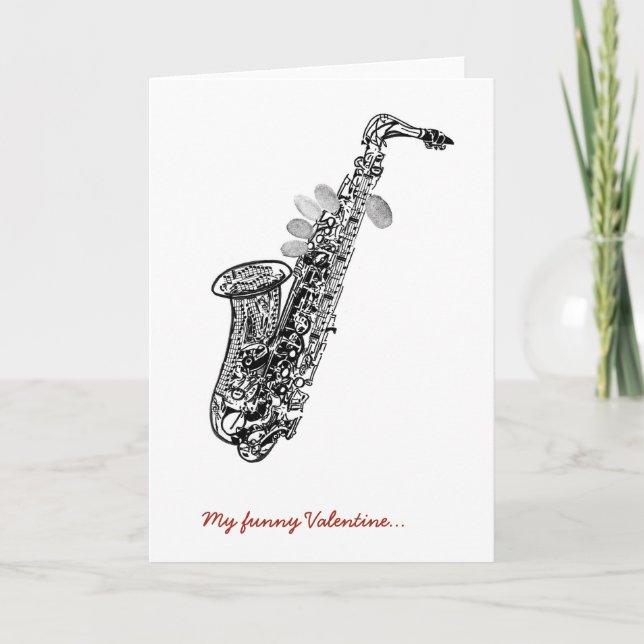 Cartes Pour Fêtes Annuelles Saxophone cool Valentine's card (Devant)
