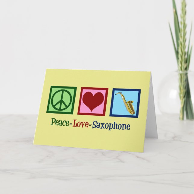 Cartes Pour Fêtes Annuelles Saxophone mignon (Devant)