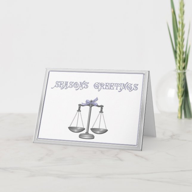 Cartes Pour Fêtes Annuelles Scales de la justice Gênes de voeux (Devant)