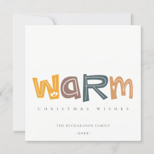 Cartes Pour Fêtes Annuelles Scandi Jaune Gris Texte Chaleureux voeux de Noël
