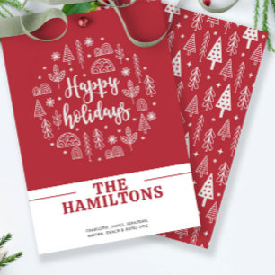 Cartes Pour Fêtes Annuelles Scandinave Nordic Happy Holidays Personnalisé