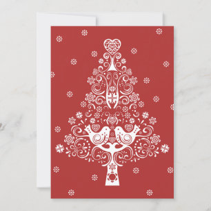 Cartes Pour Fêtes Annuelles Scandinave nordique Arbre de Noël Magie