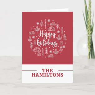 Cartes Pour Fêtes Annuelles Scandinave Nordique Joyeuses Fêtes Personnalisé