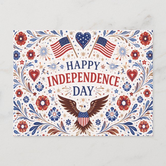Cartes Pour Fêtes Annuelles Scandinavian Folk Art Independence Day (Devant)