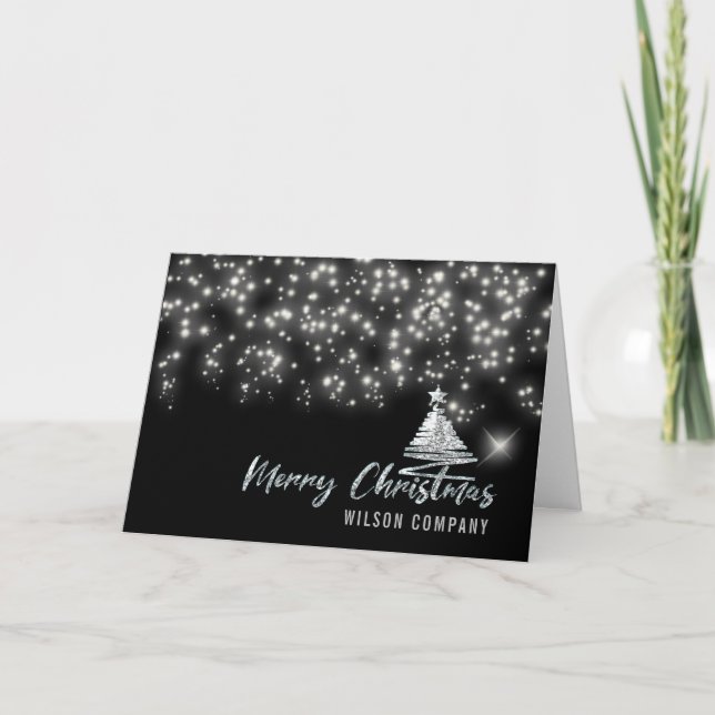 Cartes Pour Fêtes Annuelles Scénario pétillant Joyeux Noël d'entreprise (Devant)