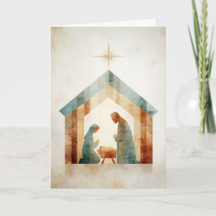 Cartes Pour Fêtes Annuelles Scène de la crèche moderne
