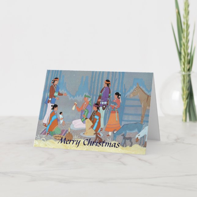 Cartes Pour Fêtes Annuelles Scène de la Nativité (Devant)