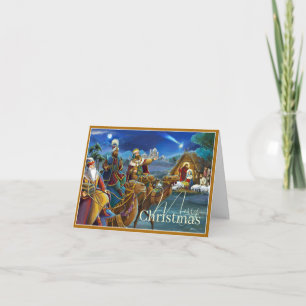 Cartes Pour Fêtes Annuelles Scène de la Nativité avec les rois mages Noël