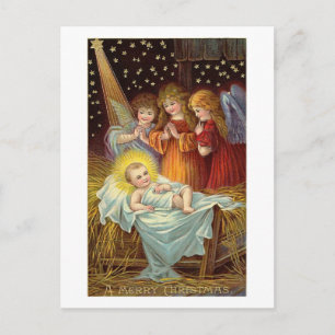 Cartes Pour Fêtes Annuelles Scène de la Nativité de Noël
