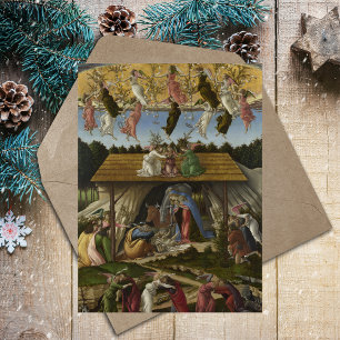 Cartes Pour Fêtes Annuelles Scène de la Nativité vintage Sandro Botticelli Noë