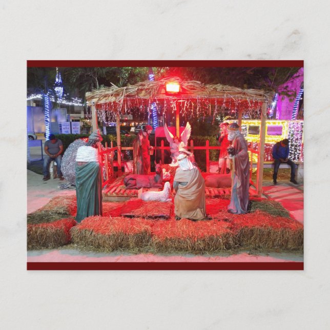 Cartes Pour Fêtes Annuelles Scène de Nativité à Tulum (appel téléphonique) (Devant)