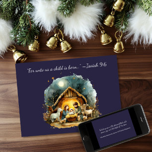 Cartes Pour Fêtes Annuelles Scène de Nativité Noël religieux