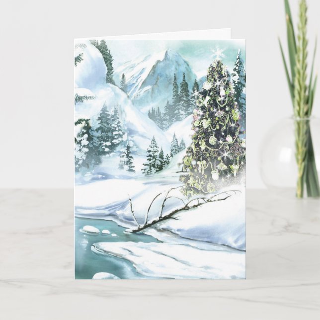 Cartes Pour Fêtes Annuelles Scène De Neige (Devant)