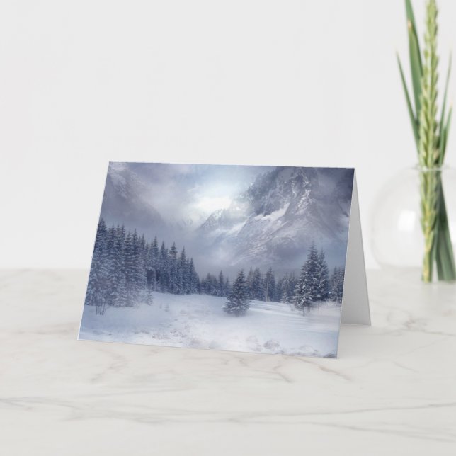 Cartes Pour Fêtes Annuelles Scène De Neige (Devant)