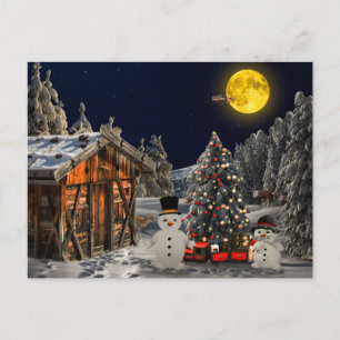 Cartes Pour Fêtes Annuelles Scène de neige de Noël