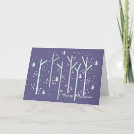 Cartes Pour Fêtes Annuelles Scène de neige des bouleaux