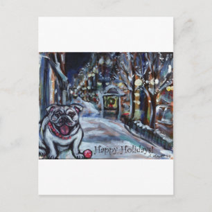 Cartes Pour Fêtes Annuelles Scène de Noël de Wintry Bulldog