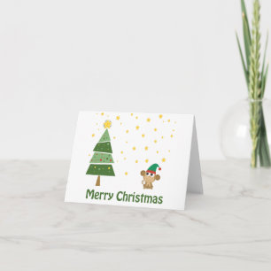 Cartes Pour Fêtes Annuelles Scène de Noël des elfes singes