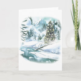 Cartes Pour Fêtes Annuelles Scène de Noël enneigée