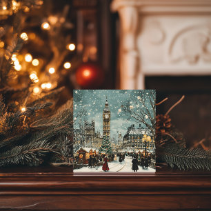 Cartes Pour Fêtes Annuelles Scène de Noël enneigée à Londres