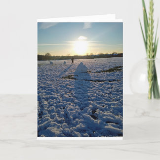 CARTES POUR FÊTES ANNUELLES SCÈNE DE NOËL NEIGE