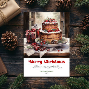 Cartes Pour Fêtes Annuelles Scène de Noël rustique charmante avec typographie