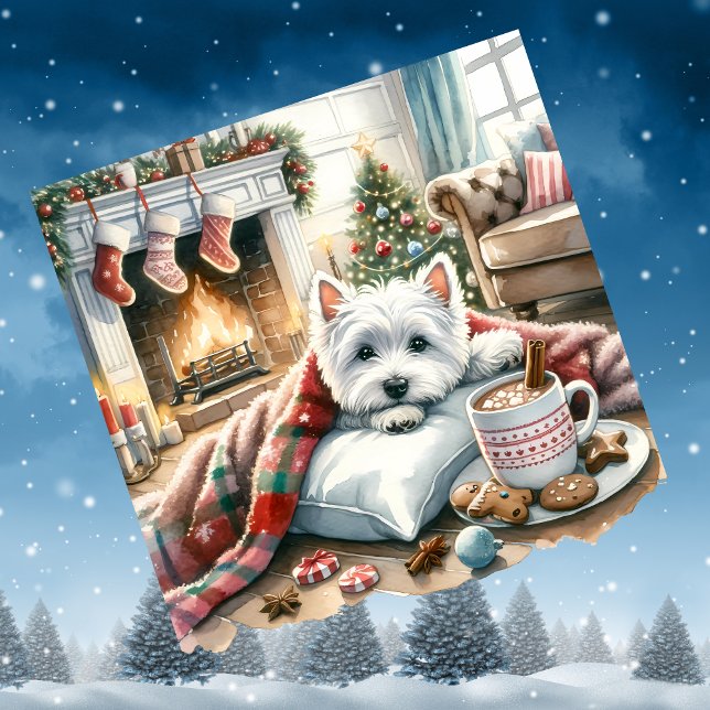 Cartes Pour Fêtes Annuelles Scène de Noël Westie (Créateur téléchargé)