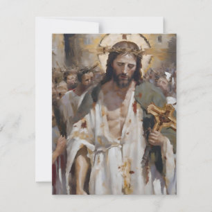 Cartes Pour Fêtes Annuelles Scène de Pâques B - Huiles