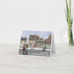 Cartes Pour Fêtes Annuelles Scène de rue britannique festive de Noël