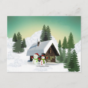 Cartes Pour Fêtes Annuelles Scène des neiges de Noël