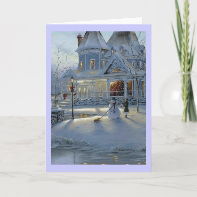 Cartes Pour Fêtes Annuelles Scène des neiges de Noël d'hiver (Devant)