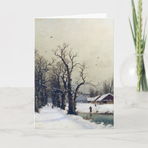 Cartes Pour Fêtes Annuelles Scène d'hiver, 19ème siècle