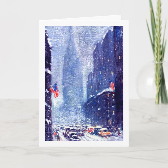 Cartes Pour Fêtes Annuelles Scène D'Hiver À Manhattan. Noël (Devant)