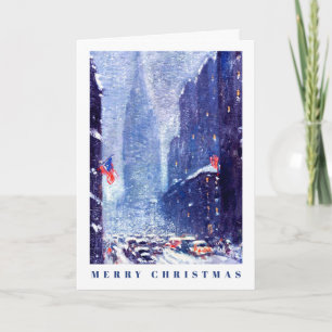 Cartes Pour Fêtes Annuelles Scène D'Hiver À Manhattan. Noël