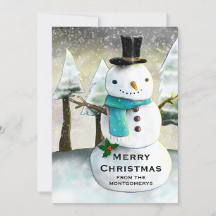 Cartes Pour Fêtes Annuelles Scène d'hiver du motoneige lunaire Noël